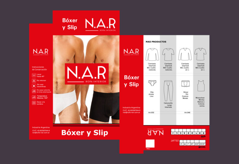 caja desplegada de la marca de ropa interior